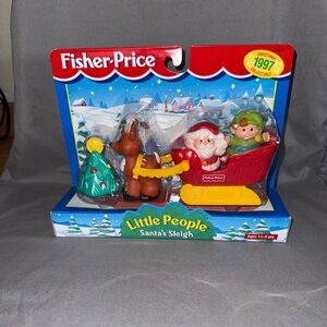 Vintage 97 Fisher-Price Little People Santa's Sleigh